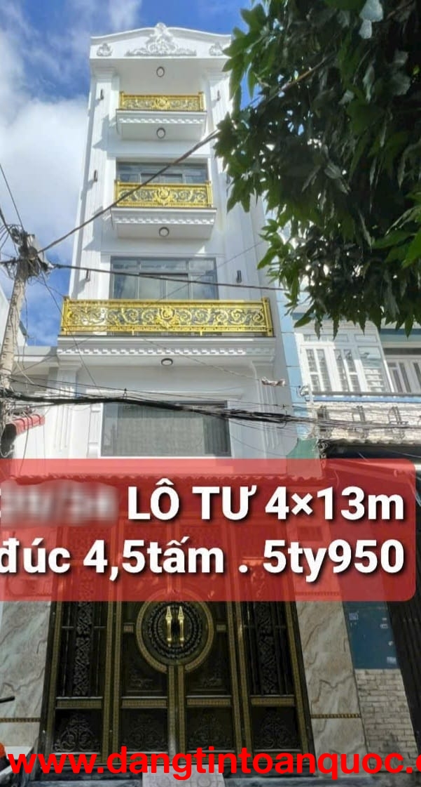 NHÀ 5 TẦNG LÔ TƯ -  BHH A - BÌNH TÂN, NHỈNH 5 TỶ 5