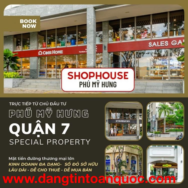 Bán Shophouse mặt tiền đường Tôn Dật Tiên Phú Mỹ Hưng.Mua trực tiếp chủ đầu tư Phú Mỹ Hưng