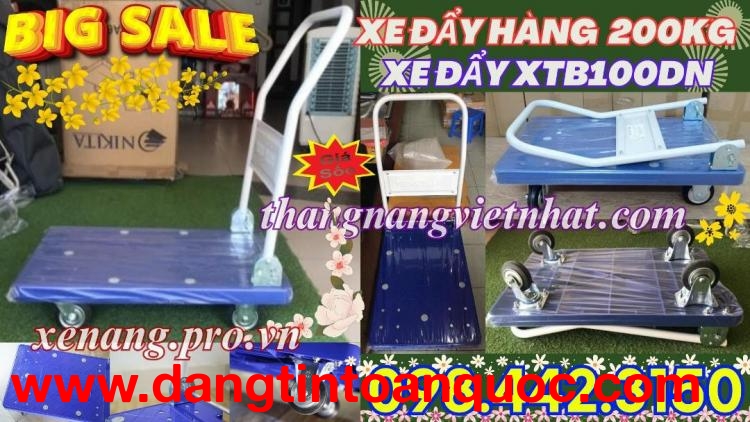 Xe đẩy hàng sàn nhựa 200kg XTB100DN