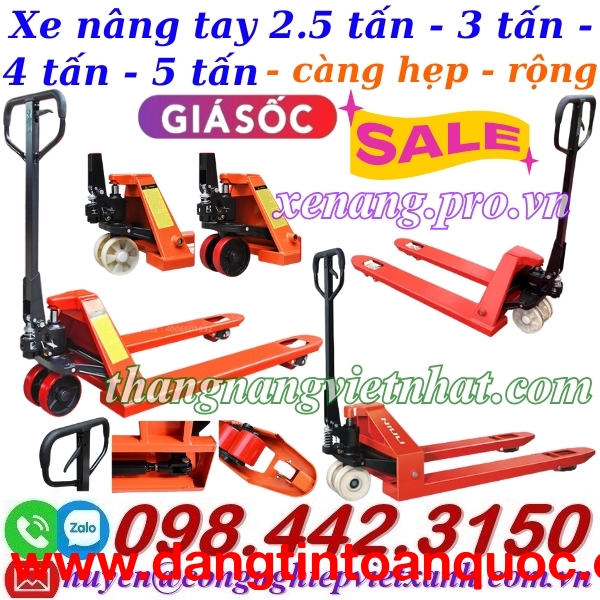 Xe nâng tay 2.5 tấn - 3 tấn - 4 tấn - 5 tấn