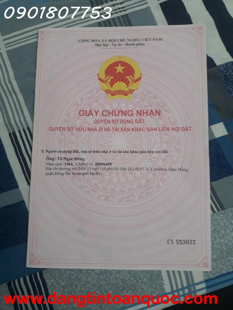 Chính chủ cần bán nhà mặt tiền Hồ Đắc Di, Phường Nam Đồng, Đống Đa, DT 163,4m2, giá 36 tỷ