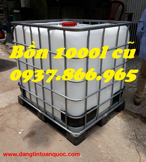 Xuất bồn cũ số lượng lớn, bồn nhựa, tank 1 khối, bồn 1000l, tank cũ đựng xăng dầu