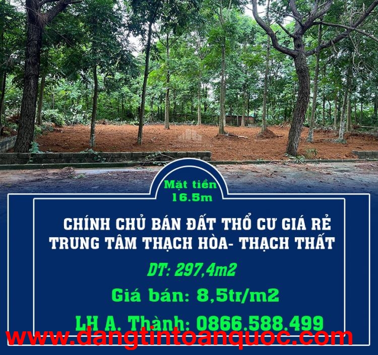 CHÍNH CHỦ BÁN ĐẤT THỔ CƯ GIÁ RẺ TRUNG TÂM THẠCH HÒA- THẠCH THẤT