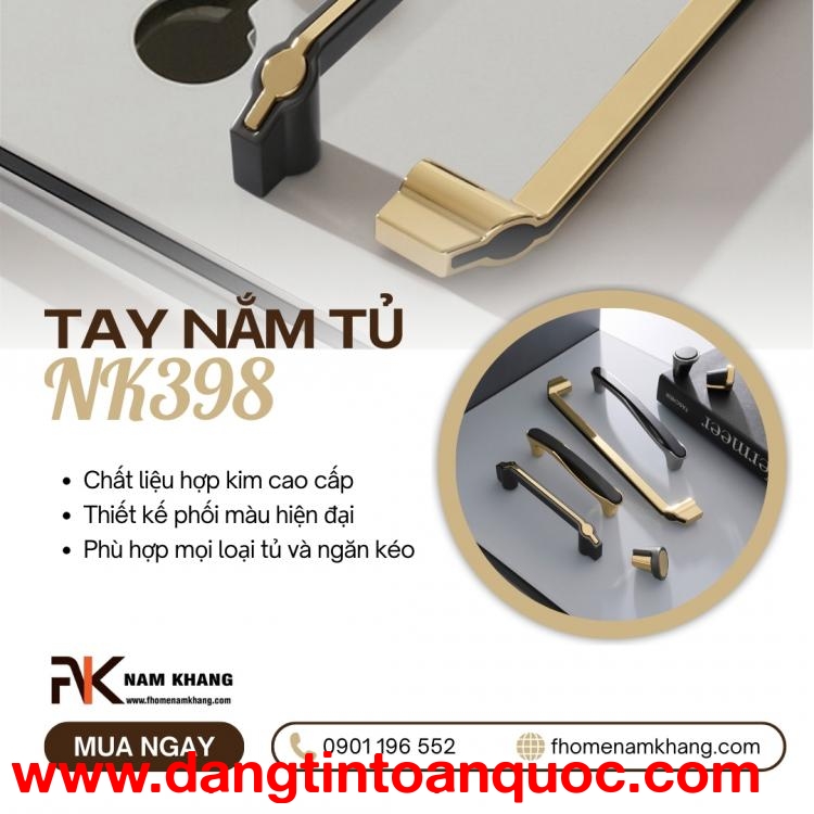 Tay nắm tủ phối hợp cao cấp NK398 | Zalo 0901 196 552