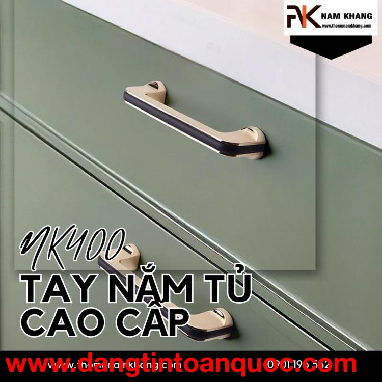 Tay nắm tủ bếp dạng trơn hiện đại NK400 | Zalo 0901 196 552