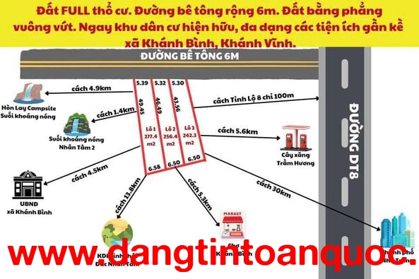 ⚡️Mở bán 3 lô Đất Full thổ cư Ba Dùi , khánh Bình , Khánh vĩnh.