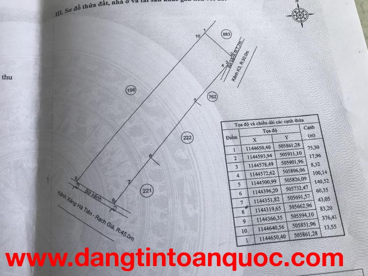 Chính Chủ Cần Bán 2 Lô Đất Tại Ấp ngã Tư, xã Thuận Yên, tp Hà Tiên, Kiên Giang