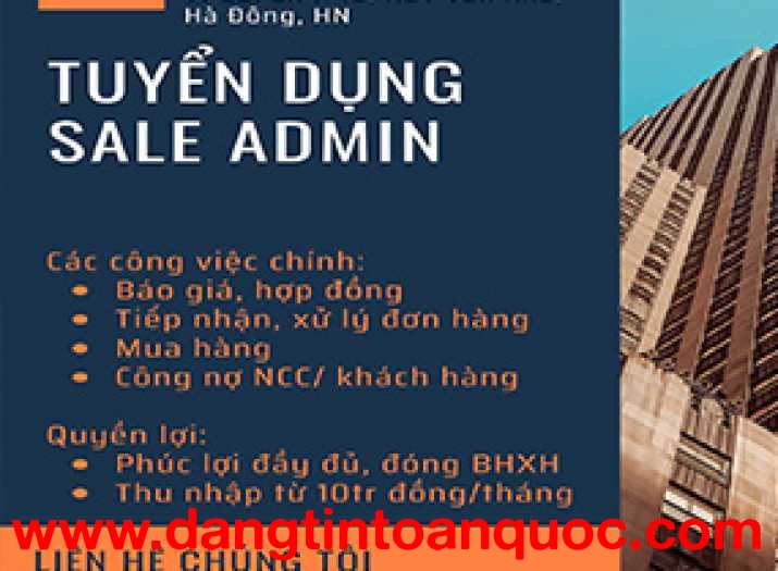 TUYỂN DỤNG SALE ADMIN