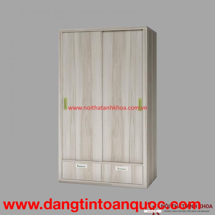 Tủ Quần Áo MDF Cửa Lùa Màu Kem Đẹp Tiện Lợi