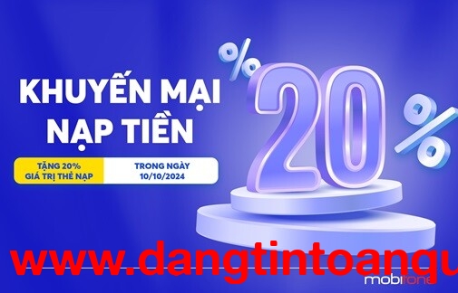 Chào mừng 70 năm giải phóng Thủ Đô - MobiFone khuyến mãi 20% nạp tiền trả trước