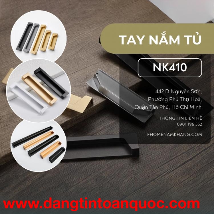 Tay nắm âm tủ dạng thanh nhiều kích thước NK410 | Zalo 0901 196 552