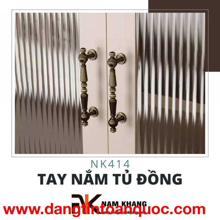 Tay nắm tủ đồng kiểu dáng đốt tròn cao cấp NK414 | Zalo 0901 196 552