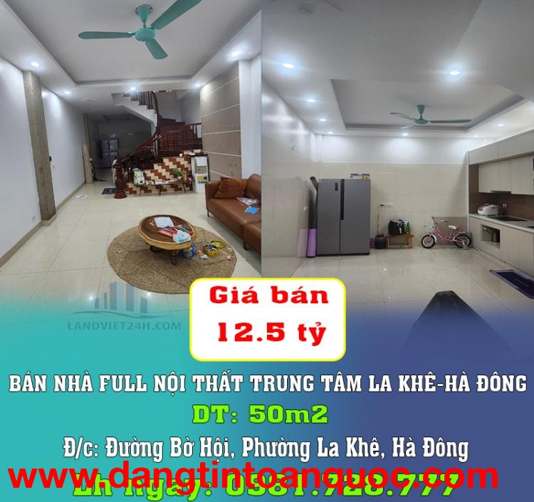 CHÍNH CHỦ BÁN NHÀ FULL NỘI THẤT TRUNG TÂM LA KHÊ-HÀ ĐÔNG