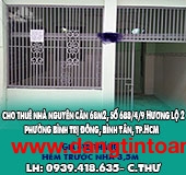 Cho thuê nhà nguyên căn 68m2, số 688/4/9 Hương Lộ 2, Phường Bình Trị Đông, Bình Tân.