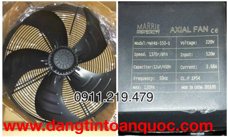 0947459479 nhận thay quạt dàn nóng kho lạnh tại TPHCM, YWF4D-550, đường kính cánh D500mm