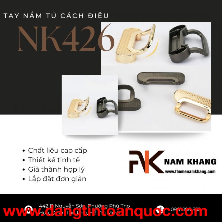 Tay nắm tủ cao cấp cách điệu chữ L NK426 | Zalo 0901 196 552