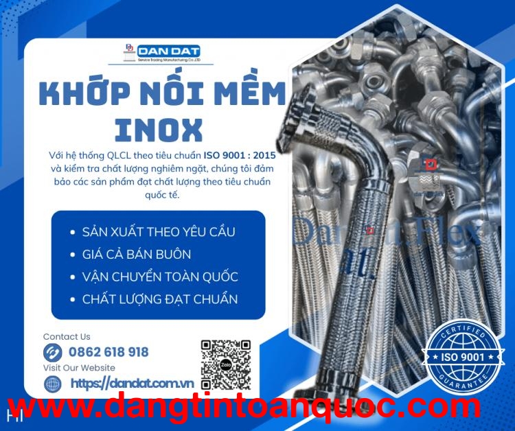 Khớp Nối Mềm Inox 2 Đầu Cong, Khớp nối mềm chống rung inox, Khớp nối mềm inox công nghiệp 