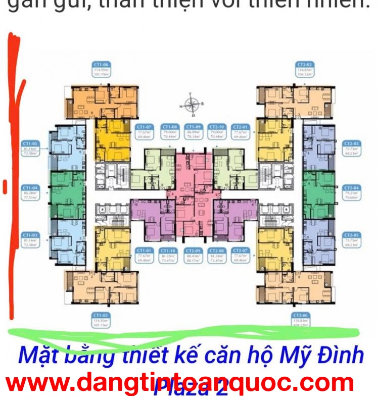 CHÍNH CHỦ BÁN CĂN GÓC MỸ ĐÌNH PLAZA 2 FULL ĐỒ 118,8m2