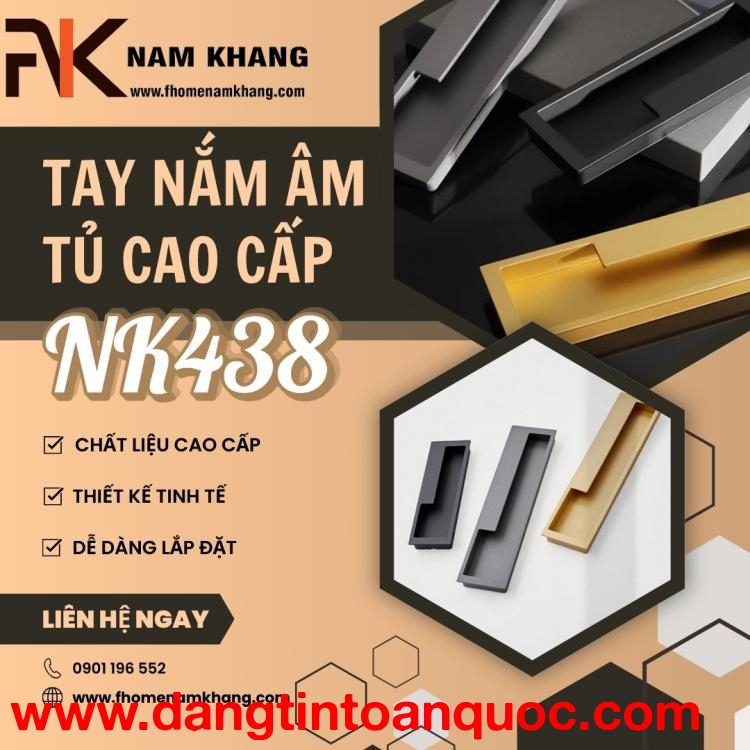 Tay nắm âm tủ cao cấp thiết kế hiện đại NK438 | Zalo 0901 196 552