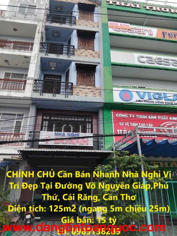 CHÍNH CHỦ Cần Bán Nhanh Nhà Nghỉ Vị Trí Đẹp Tại Đường Võ Nguyên Giáp,Phú Thứ, Cái Răng, Cần Thơ