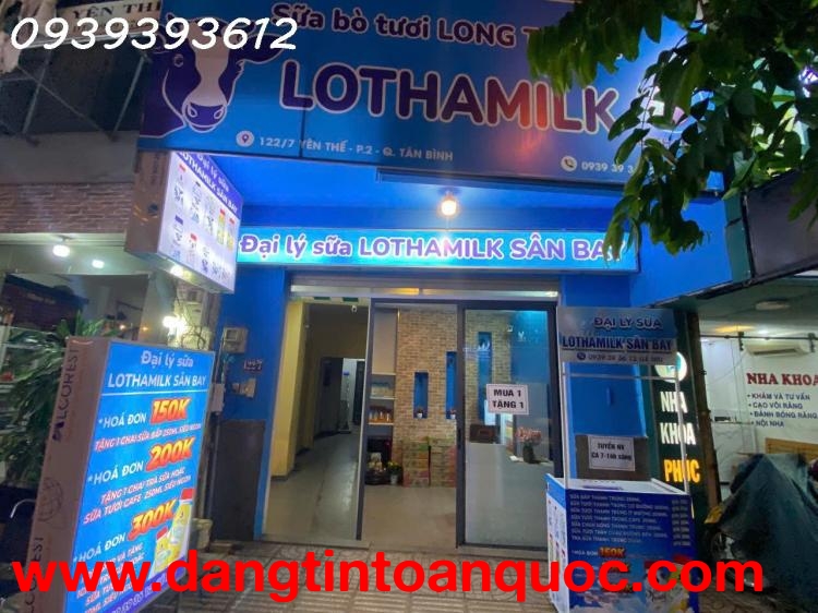 Cần sang lại đại lý sữa tươi Lothamilk khu vực sân bay Tân Sơn Nhất. Mặt tiền đường Bạch Đằng. Địa c