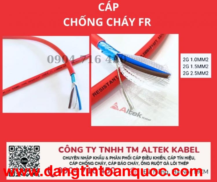 Tổng kho cáp chống cháy 2x1.0 Fr Altek Hồ Chí Minh, Hà nội, Đà Nẵng