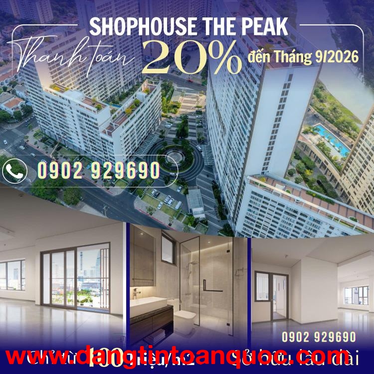 The Peak Midtown tầng 2 và 3 - Giá Shophouse bằng giá căn hộ. Thanh toán 20% đến tháng 9/2026