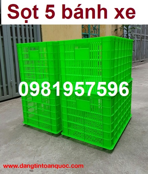 Sọt nhựa, sọt nhựa có bánh xe, sóng nhựa hở có bánh xe, sọt nhựa lớn có bánh xe