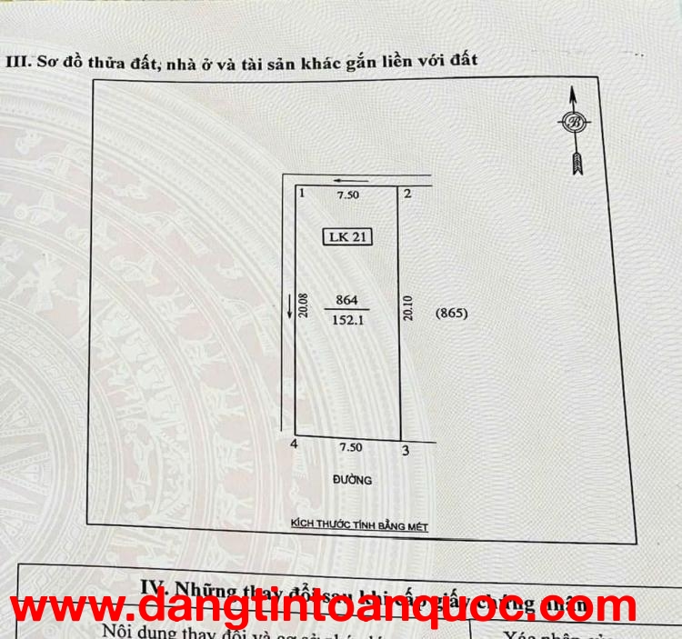 Bán lô đất 152m2 mặt đường Võ Trọng Ân, khối 7 Quán Bàu - TP Vinh