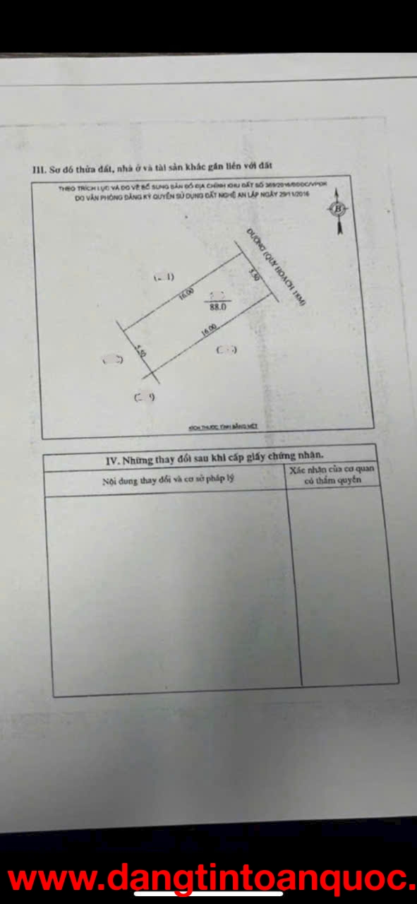 Bán lô 88m2 Đường số 1, cổng chính dự án Nam Lê Lợi , TP Vinh