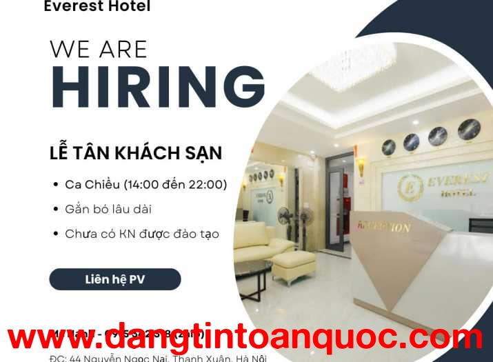 TUYỂN DỤNG NHÂN VIÊN LỄ TÂN