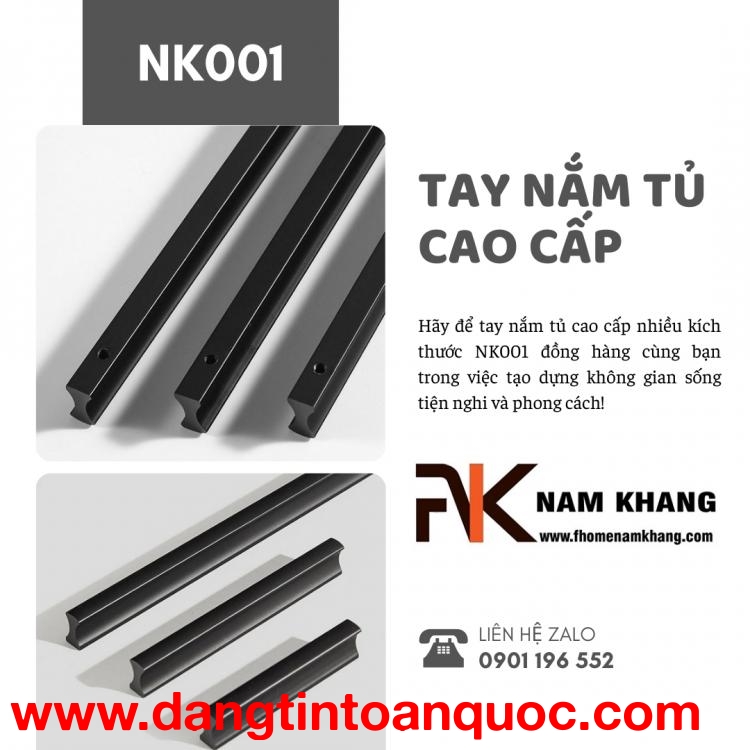 Tay nắm tủ cao cấp nhiều kích thước NK001 | Zalo 0901 196 552