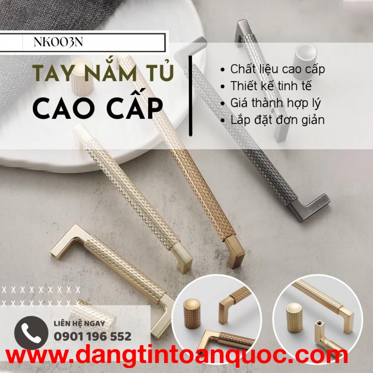 Tay nắm tủ cao cấp họa tiết tinh xảo NK003N | Zalo 0901 196 552