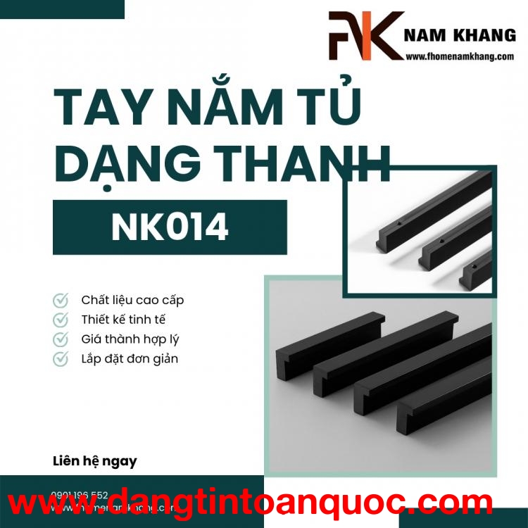 Tay nắm tủ cao cấp dạng thanh chữ L NK014 | Zalo 0901 196 552