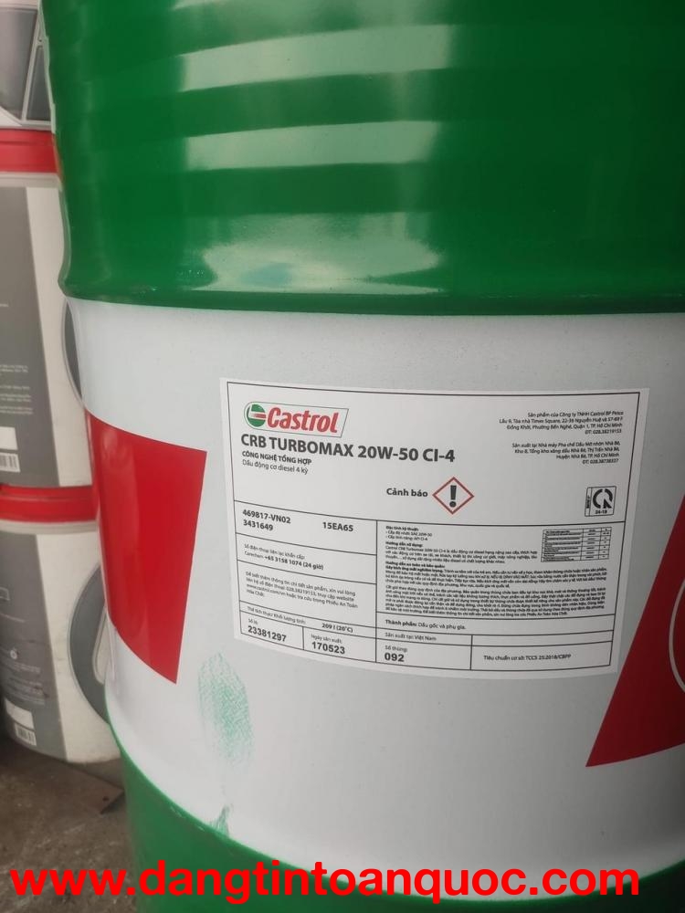 Nhớt Castrol CRB Turbomax 20W-50 CI-4 chính hãng, Giá Tốt tại TPHCM.