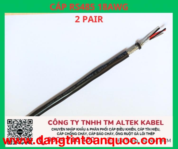 Tổng kho cáp tín hiệu rs485 18AWG 2 Pair Altek Kabel toàn quốc