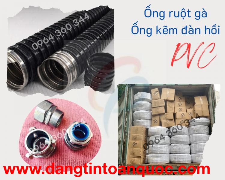 Ống ruột gà, ống luồn dây lõi thép bọc nhựa PVC đen