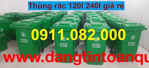  Bán thùng rác công nghiệp giá rẻ tại cần thơ, thùng rác 120l 240l- lh 0911082000