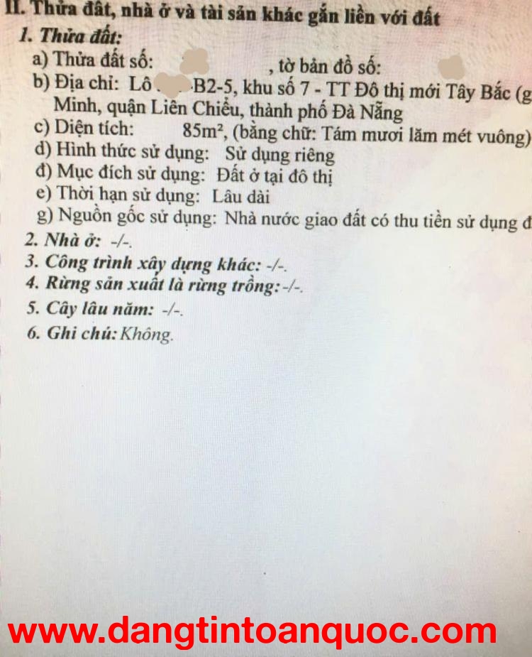 ????????Bán đất Gò Nảy 2, Hòa Minh, Liên Chiểu, Đà Nẵng