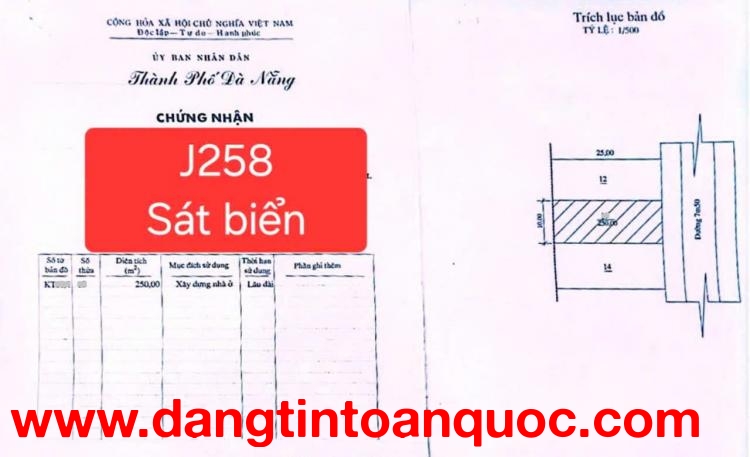 ????????Bán đất J258 - sát biển Nguyễn Tất Thành - Gía quá rẽ