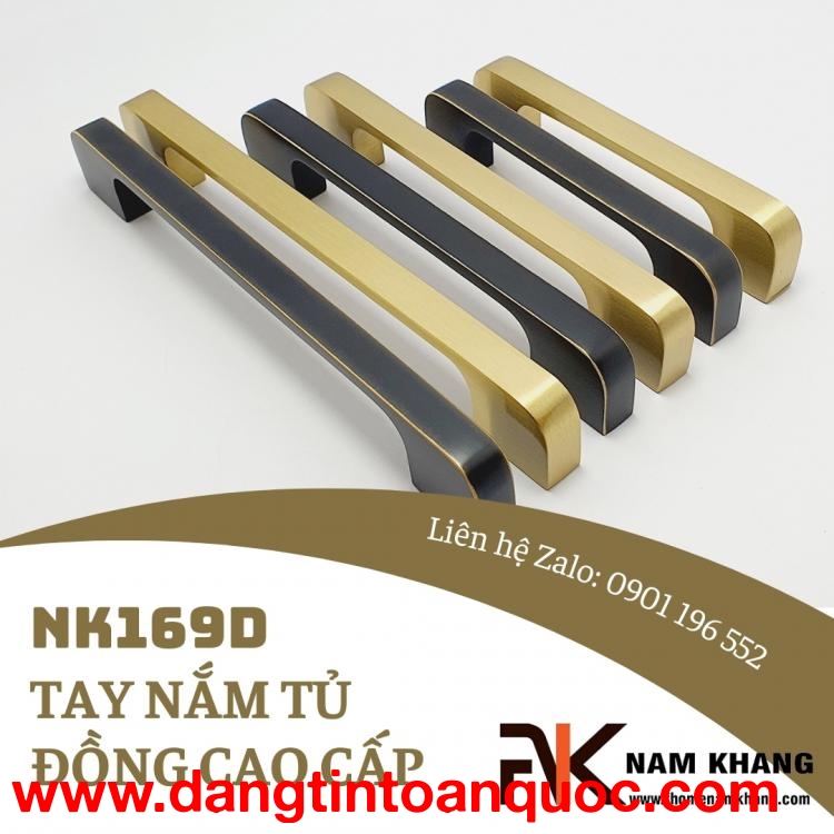 Tay nắm tủ đồng cao cấp dạng thanh trơn NK169D | Zalo 0901 196 552