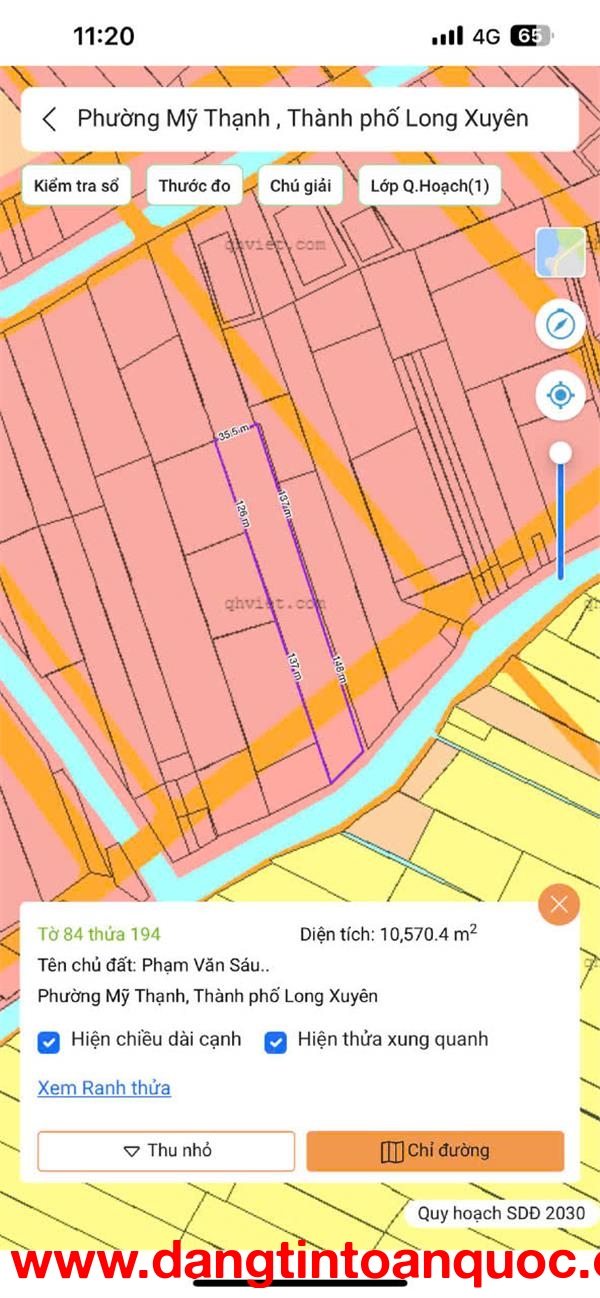 CHÍNH CHỦ Cần Bán Đất Vị Trí Đắc Địa KCN Vàm Cống, P. Mỹ Thạnh, Long Xuyên, An Giang