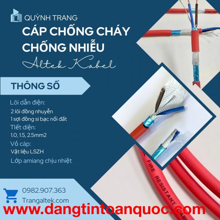 Cáp Chống Cháy chống nhiễu GFT Altek Kabel: an toàn trong nhiệt độ cao