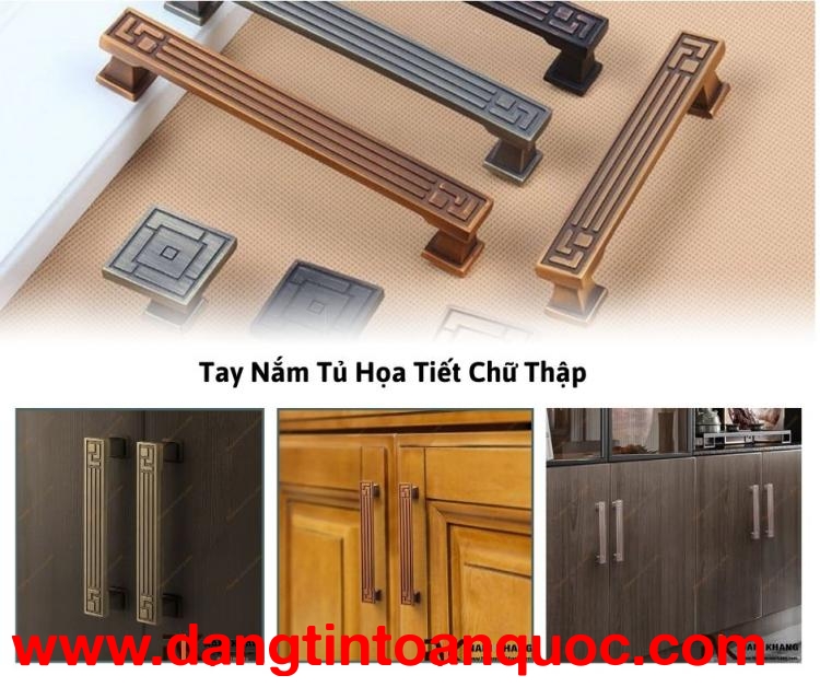 Tay Nắm Tủ Họa Tiết Chữ Thập NK289 