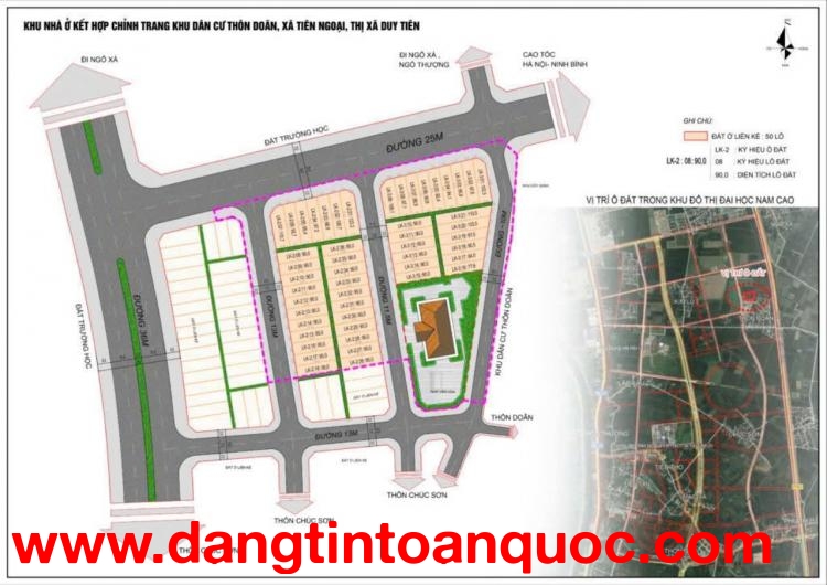 Còn lô góc đẹp đất đấu giá thôn Doãn - TX Duy Tiên, tỉnh Hà Nam gần Sun urban City  giá 19-26tr/m2