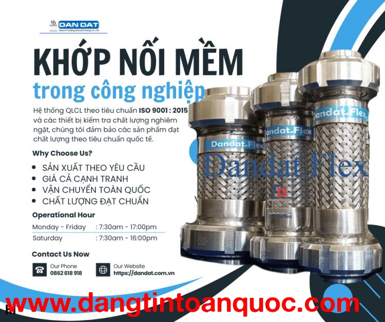 Khớp Nối Mềm Inox- Khớp nối mềm cho đường ống dẫn hơi, Khớp nối giảm rung inox 304: Giải Pháp Linh H