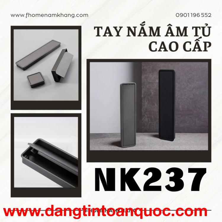 Tay nắm âm tủ chất liệu hợp kim cao cấp NK237 | Zalo 0901 196 552