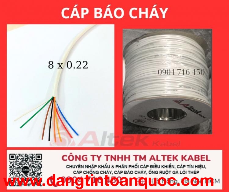 Cáp âm thanh báo cháy 8 lõi 0.22mm Altek Kabel