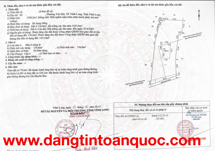 ĐẤT ĐẸP - ĐẦU TƯ SINH LỜI - CHÍNH CHỦ - Bán Nhà Và Đất Tại Phường Tân Hội, TP. Vĩnh Long