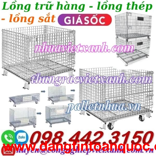 Lồng thép trữ hàng - lồng sắt trữ hàng - pallet lưới